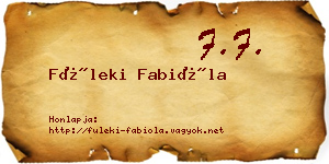 Füleki Fabióla névjegykártya